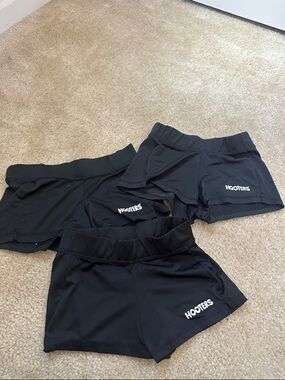 Hooters Black Women's Athletic Performance Shorts Trio